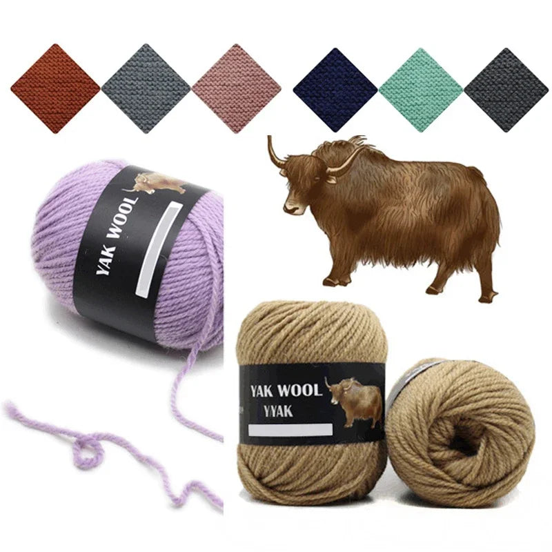 Yak Hair Cashmere Chunky Yarn 100g | DIY Knit & Crochet Wool Chunky Craft Yarn QXL