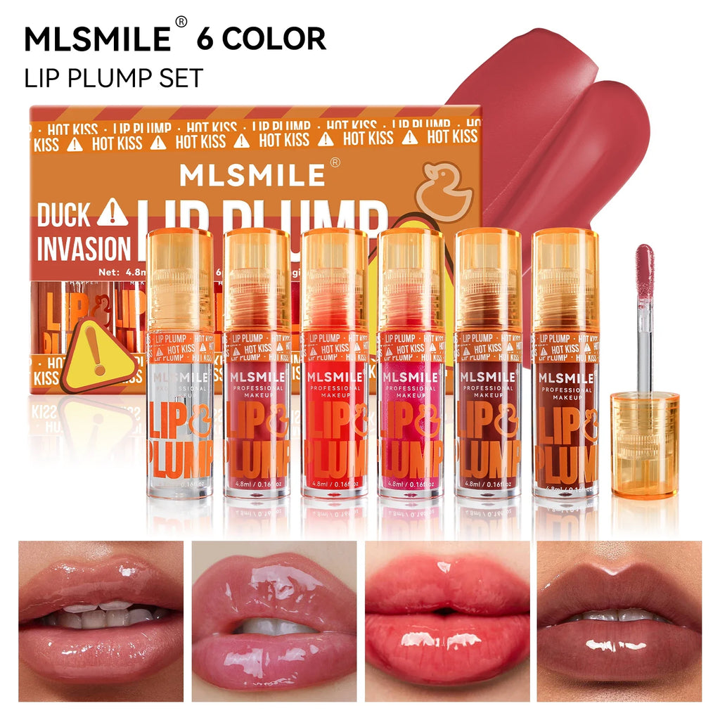 MLSMILE 6-Pc Mirror Gloss Lip Glaze Set | Fruit Lip Oil Lip Gloss Set QXL