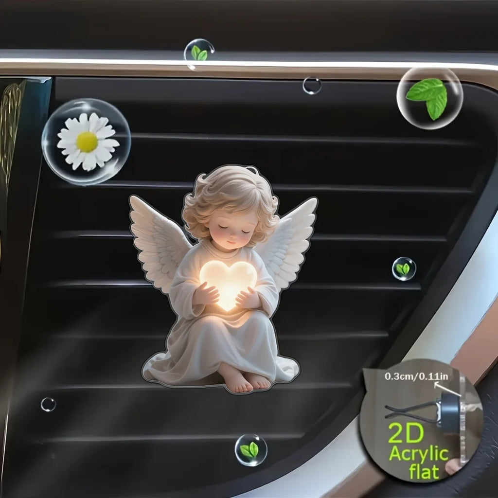 Angel Heart Acrylic Car Air Vent Clip Fragrance Diffuser Car Vent Diffuser QXL
