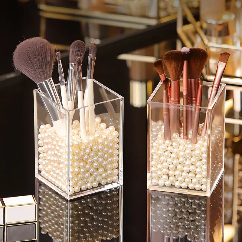 Acrylic Makeup Brush Holder & Desk Cosmetic Organizer Makeup Brush Holder QXL