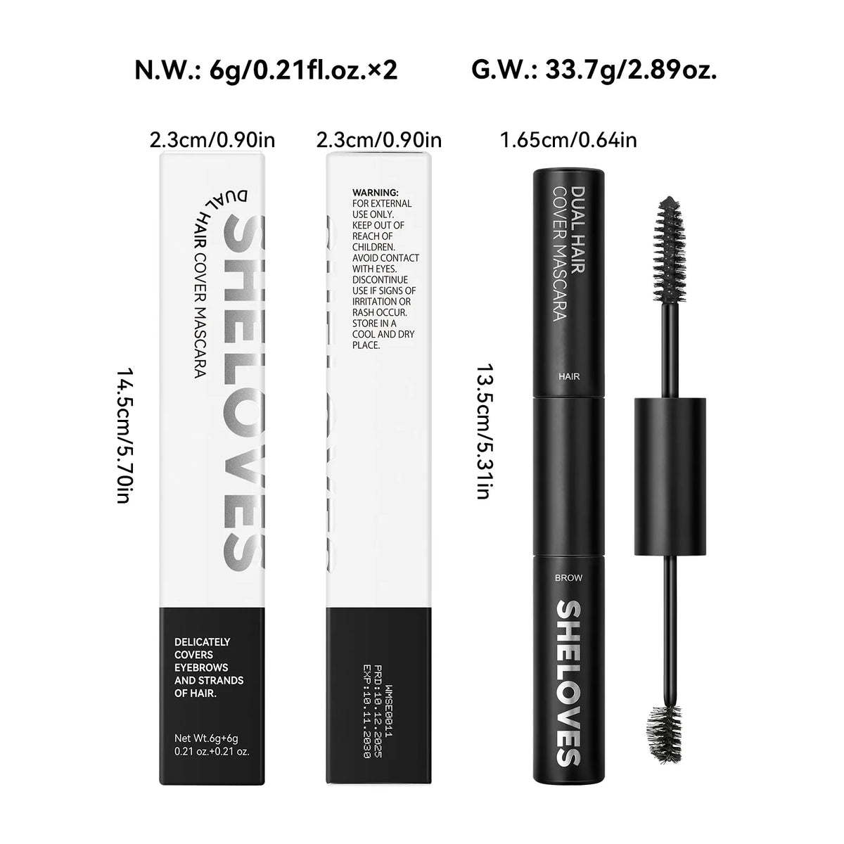 2-in-1 Hairline Pencil & Grey Hair Coverage Pen | Waterproof Hair Colour Pen QXL