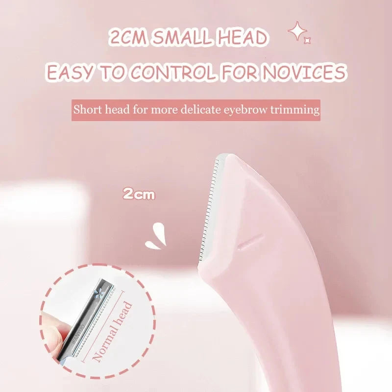 2-Pc Crescent Moon Eyebrow Trimmer & Scissors Set with Comb Eyebrow Trimmer Set QXL