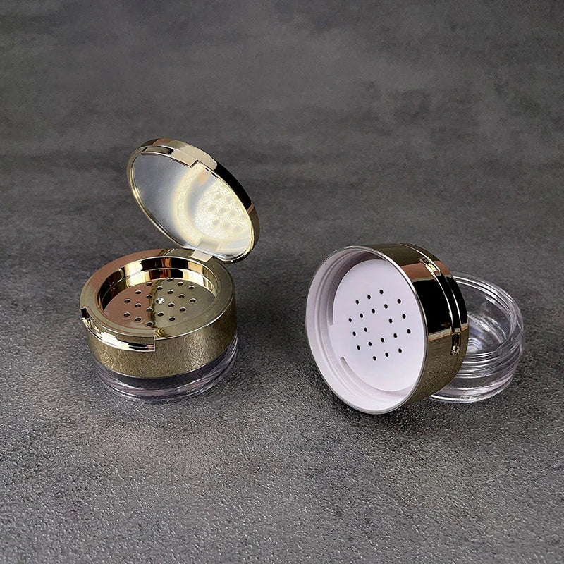 6g Empty Loose Powder Container with Sifter & Mirror | Travel Cosmetic Powder Jar QXL
