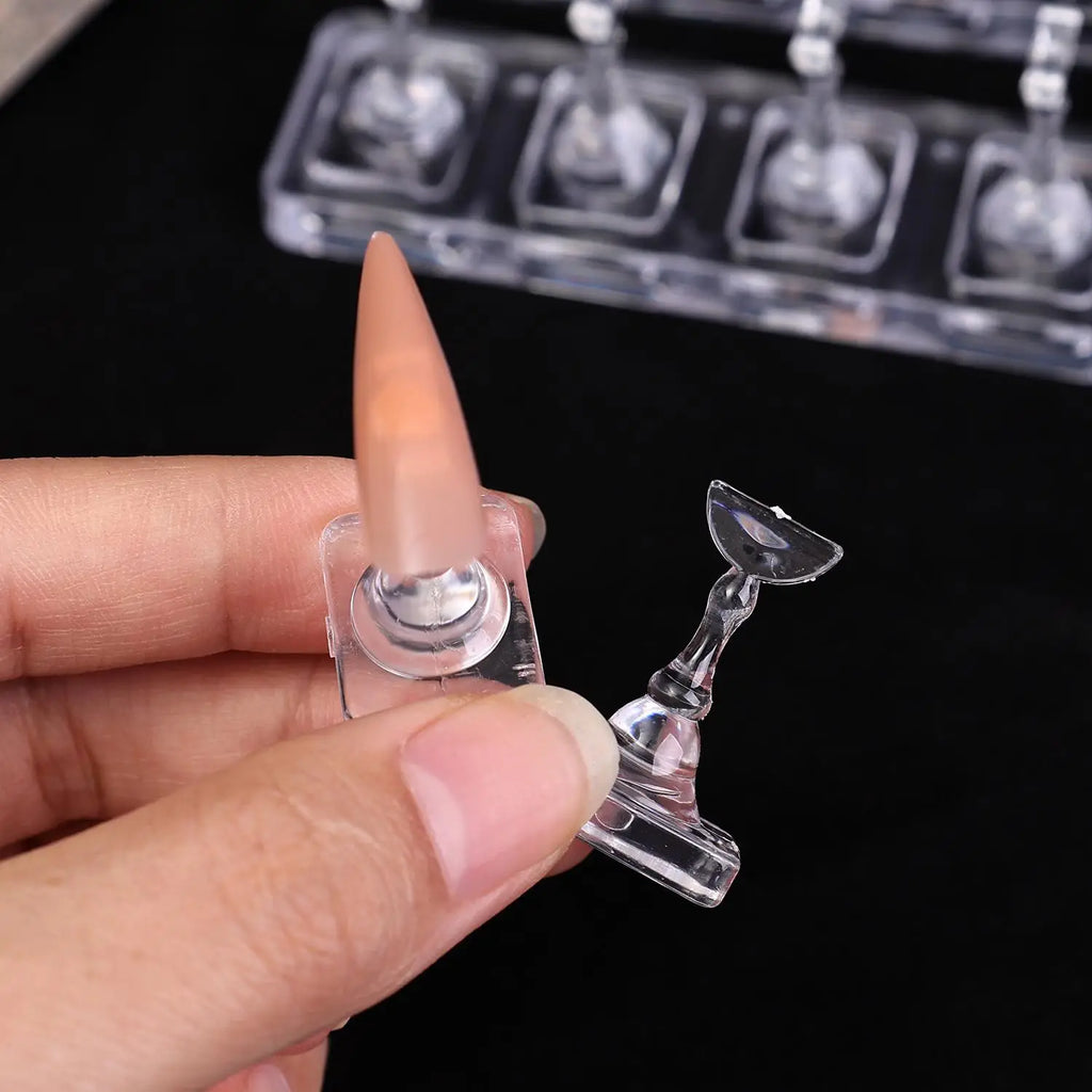 Acrylic Non-Magnetic Nail Practice Stand | Tips Holder Nail Art Practice Stand QXL