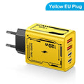 4-Port 120W USB-C PD Fast Charger | QC 3.0 Wall Adapter USB Wall Charger QXL Yellow EU1