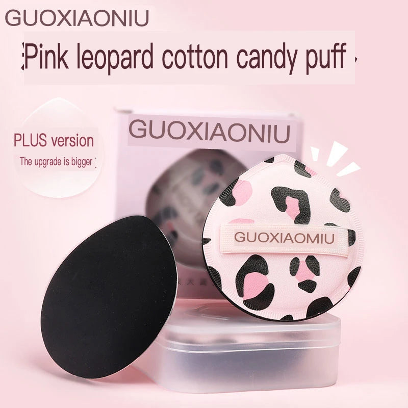 Pink Leopard Cotton Candy Powder Puff & Foundation Tool Makeup Powder Puff QXL