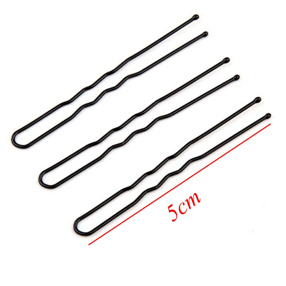 50-Pack Black U-Shaped Wave Hair Pins & Barrette Clips Hair Pins & Clips QXL 5cm