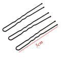 50-Pack Black U-Shaped Wave Hair Pins & Barrette Clips Hair Pins & Clips QXL 5cm