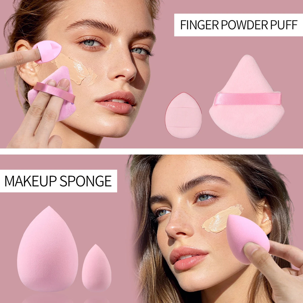 KOSSHOW 10-Pc Makeup Sponge & Powder Puff Kit | Blending Set Makeup Sponge Set QXL