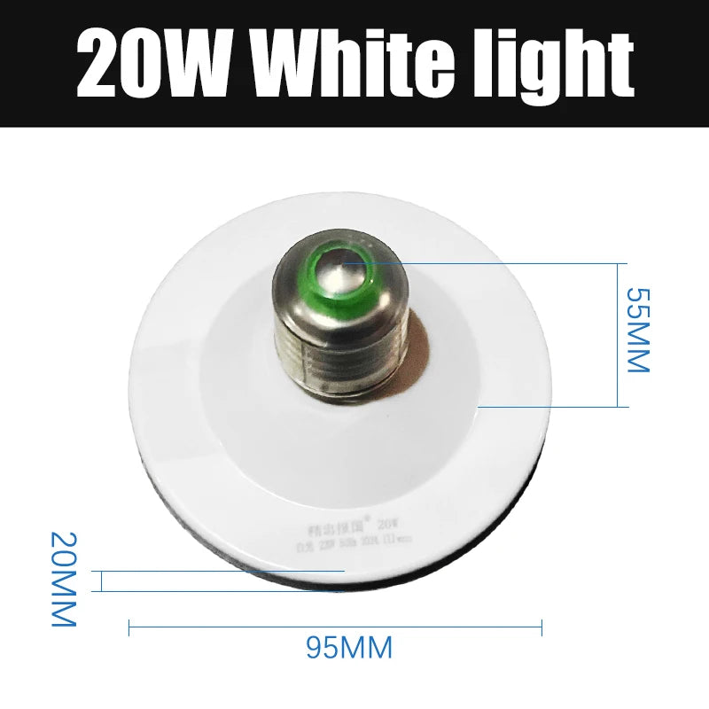 E27 LED Bulb 20W 220V UFO Super Bright White Indoor Light LED Light Bulb QXL White
