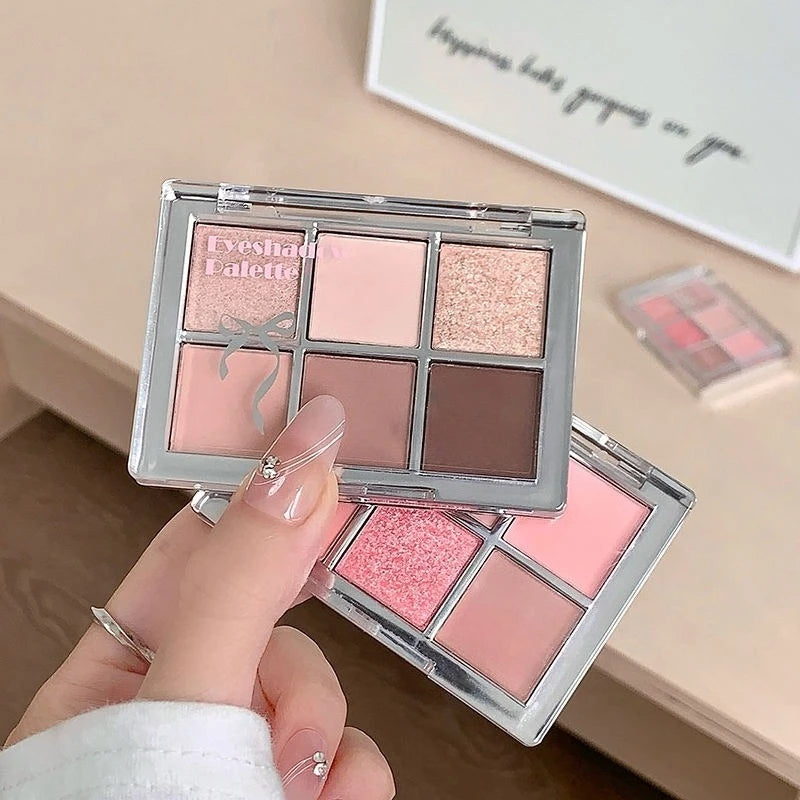 Pink Cherry Blossom 6-Color Eyeshadow Palette | Matte & Shimmer Eyeshadow Palette QXL