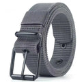 Unisex Canvas Eyelet Belt | Pin Buckle Jeans & Outdoor Belt Canvas Pin Buckle Belt QXL Gray