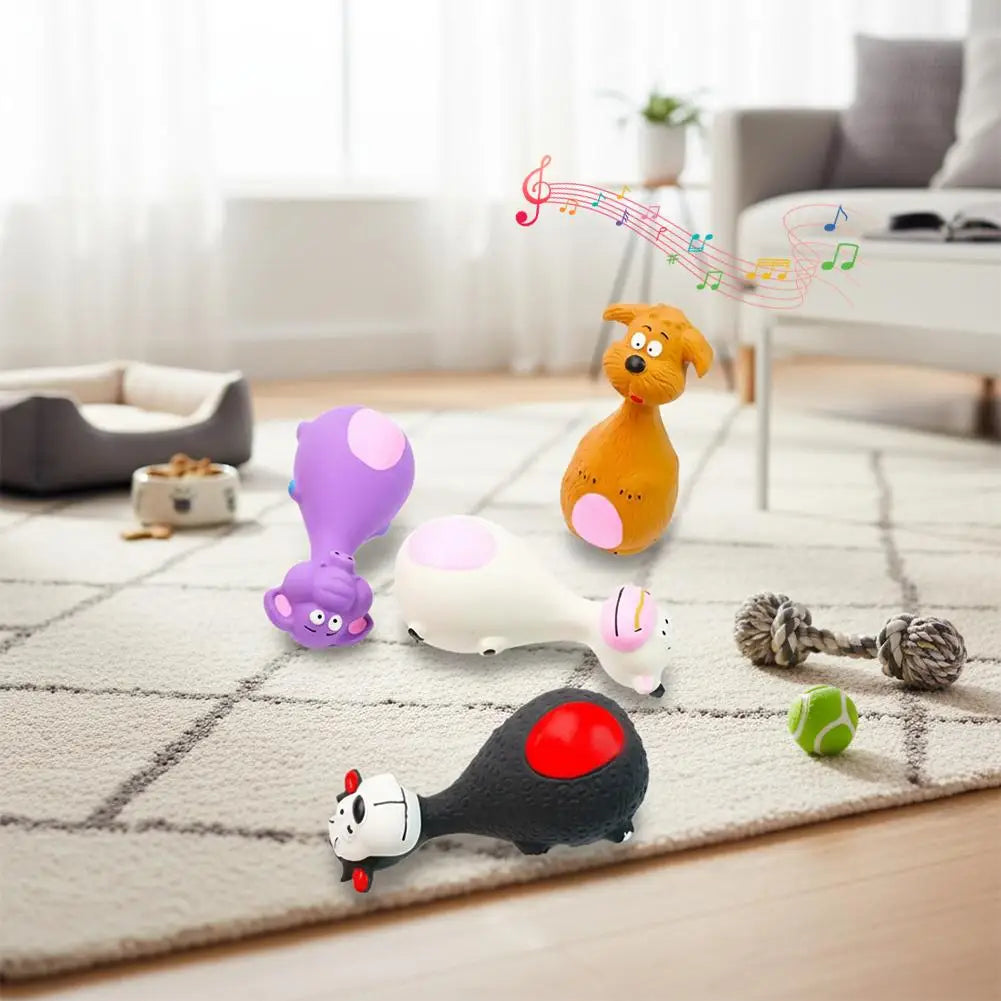 Latex Squeaky Dog Toy – Cartoon Animal Chew & Fetch Toy Squeaky Dog Toy QXL