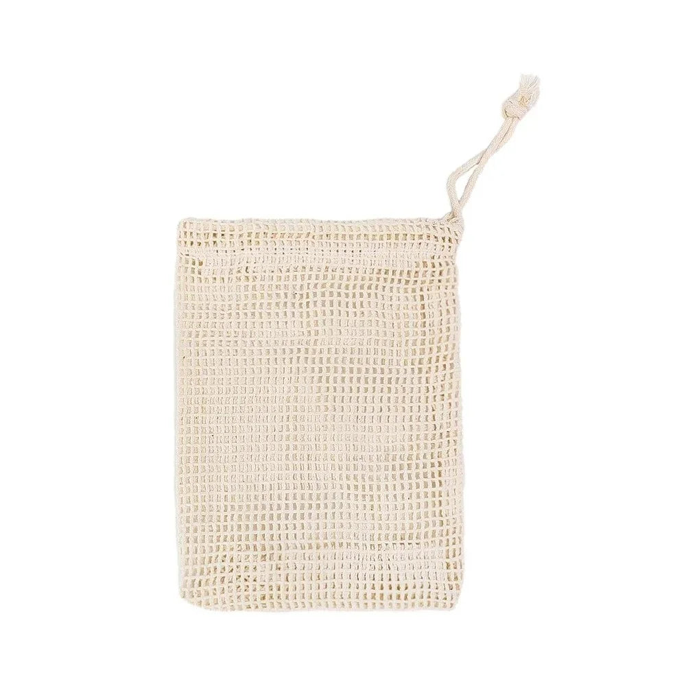 Natural Cotton Soap Saver Bag | Eco Lathering Mesh Pouch Soap Saver Bag QXL 1pc