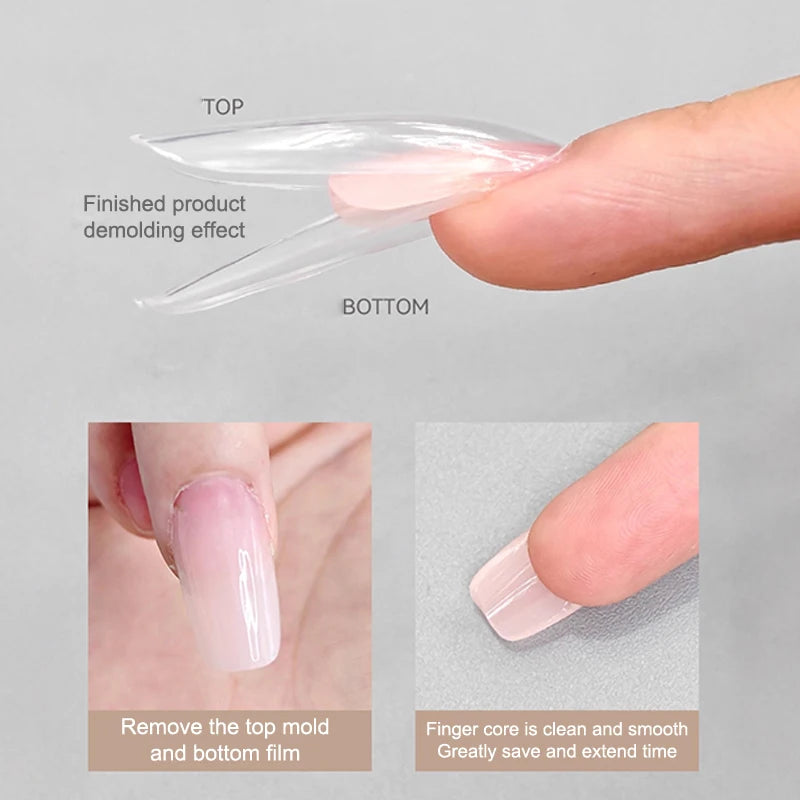 60-Pc Sandwich Dual Nail Forms | 15 Sizes Coffin & Almond Dual Nail Forms QXL
