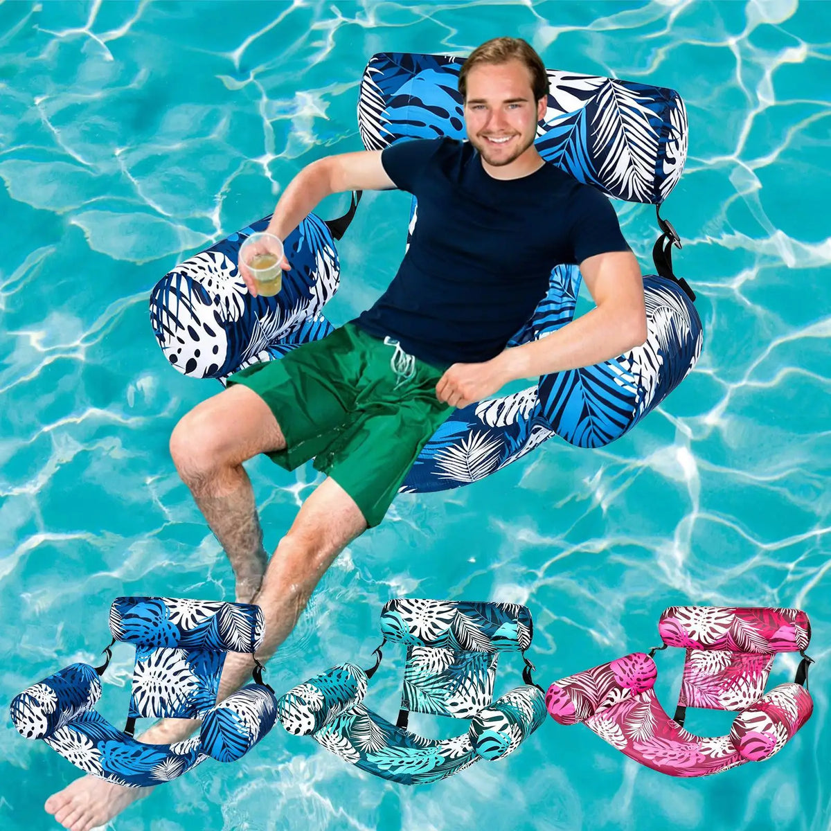 Inflatable Pool Hammock Chair | Floating Lounge Float for Adults Inflatable Pool Float QXL