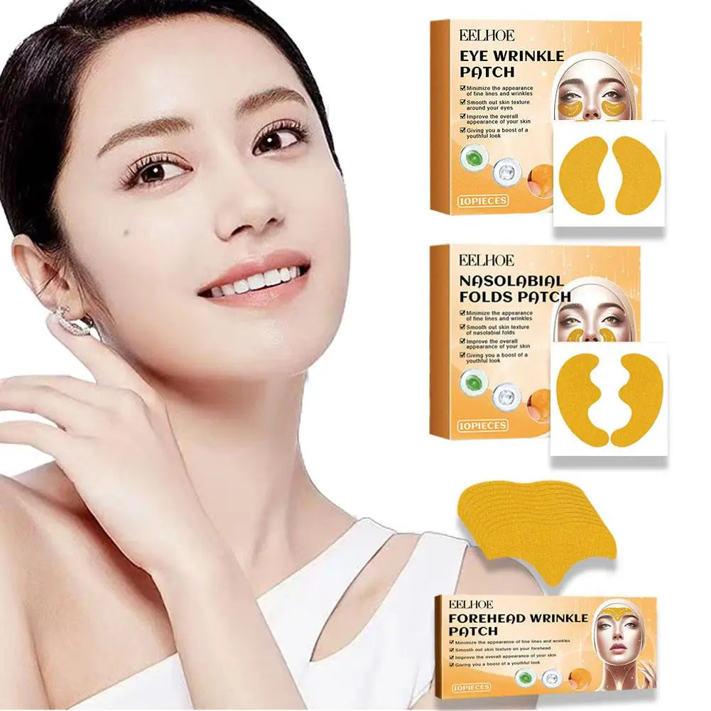 10-Pack Forehead Wrinkle Patches | Collagen Gel Facial Mask Wrinkle Gel Patches QXL