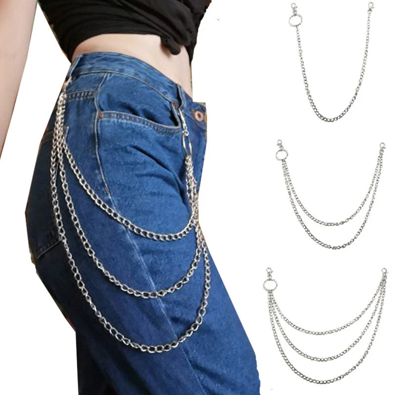Metal Wallet Chain Belt | Punk Rock Hip-Hop Trouser Chain Metal Belt Chain QXL