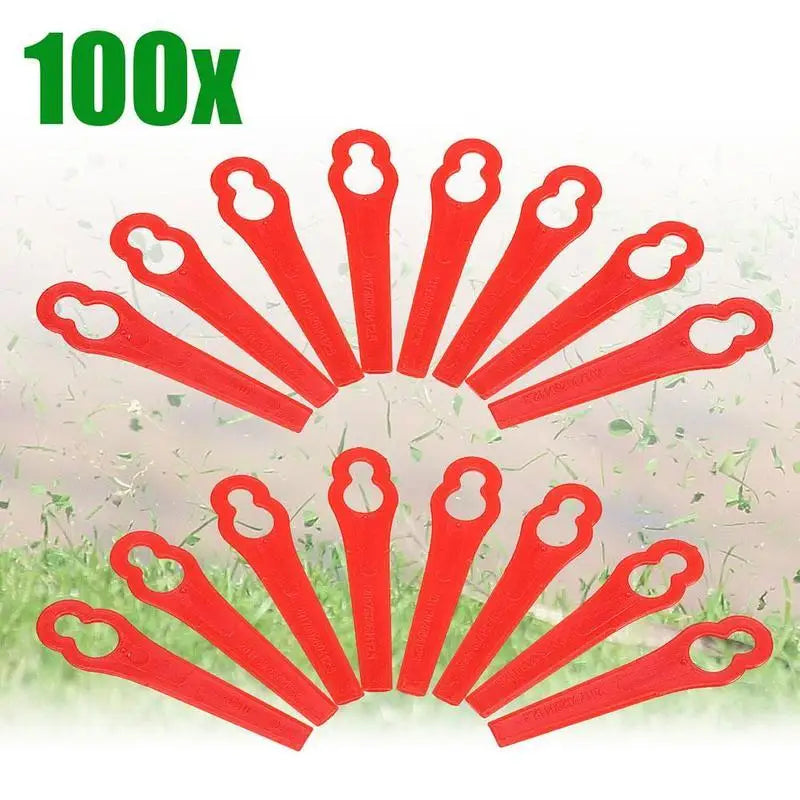 100-Pack Plastic Replacement Trimmer Blades | Lawn & Grass Trimmer Replacement Blades QXL