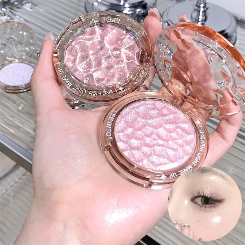 Shimmer Highlighter Powder | Pearl Glow Face Highlight Palette Shimmer Highlighter Palette QXL