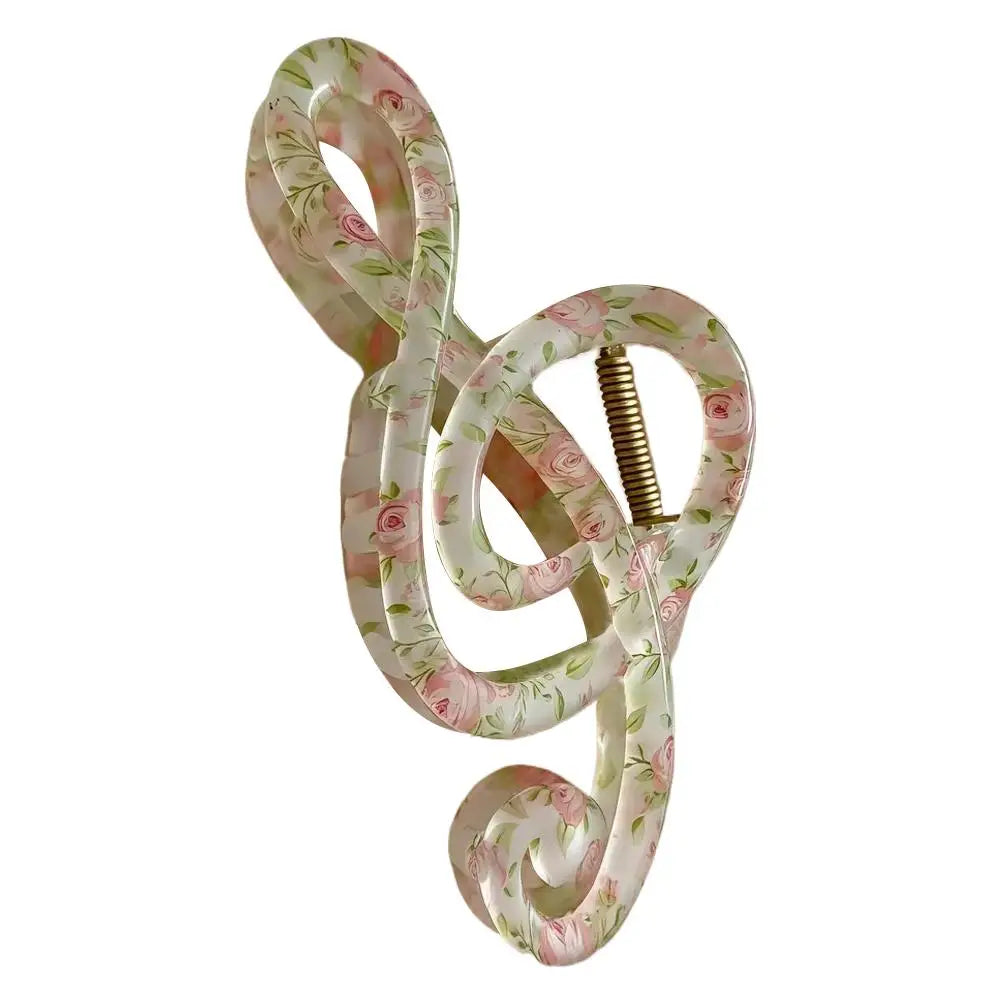 Large Floral Music Note Hair Claw Clip for Thick Hair Hair Claw Clip QXL C