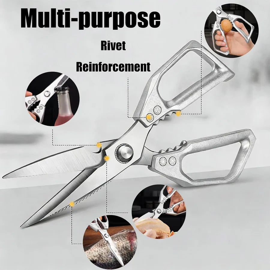 Multifunctional Kitchen Scissors | Stainless Steel Bone Cutter Kitchen Shears QXL