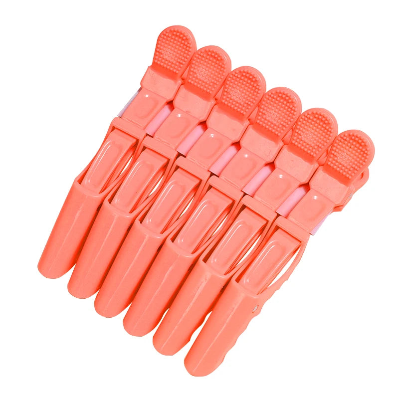 6-Pack Colorful Alligator Hair Clips | Salon Styling Clamps Hair Styling Clips QXL 6Pcs Orange