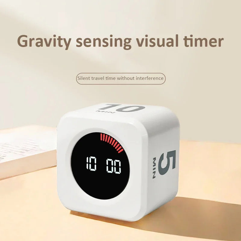 Flip Cube Timer | LED Visual Display, 4 Presets, USB-C Charge Kitchen Timer QXL