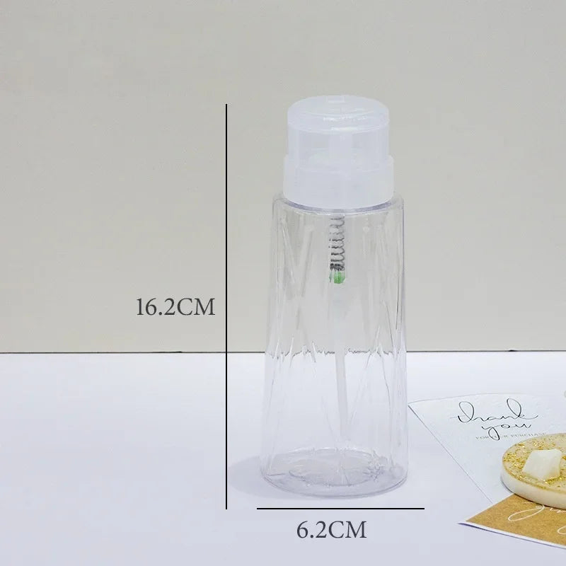 Lockable Refillable Pump Dispenser Bottle | Nail & Makeup Pump Dispenser Bottle QXL Transparent B