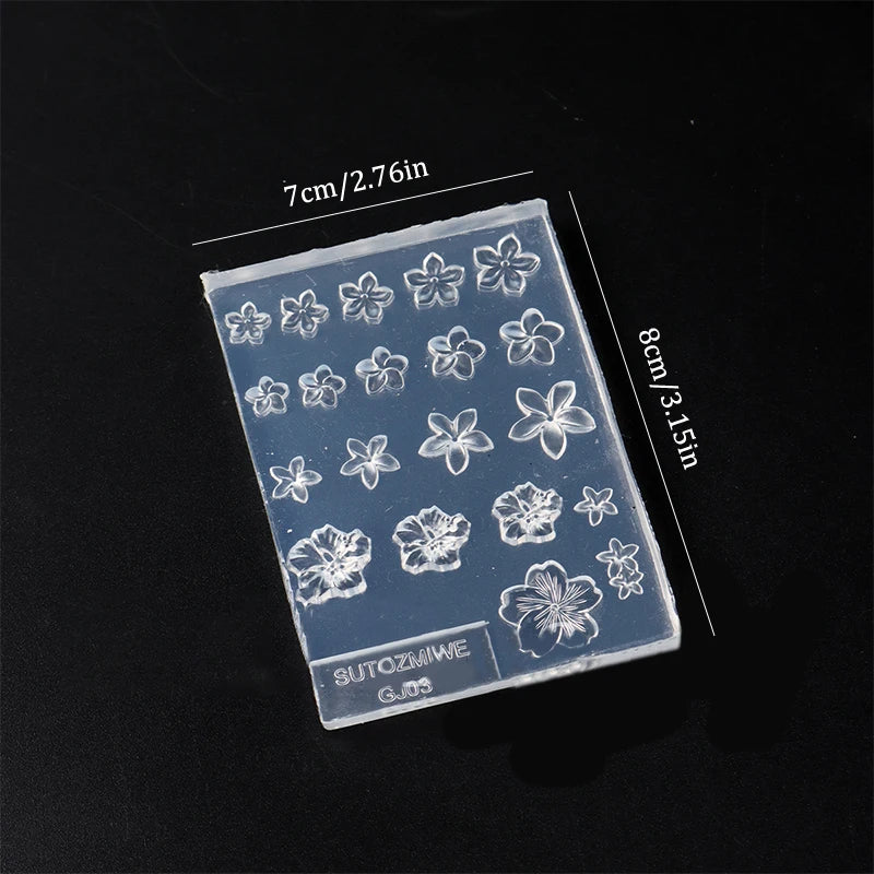 Frangipani Silicone Nail Art Mold | Flower Manicure Template Nail Art Mold QXL 1pc