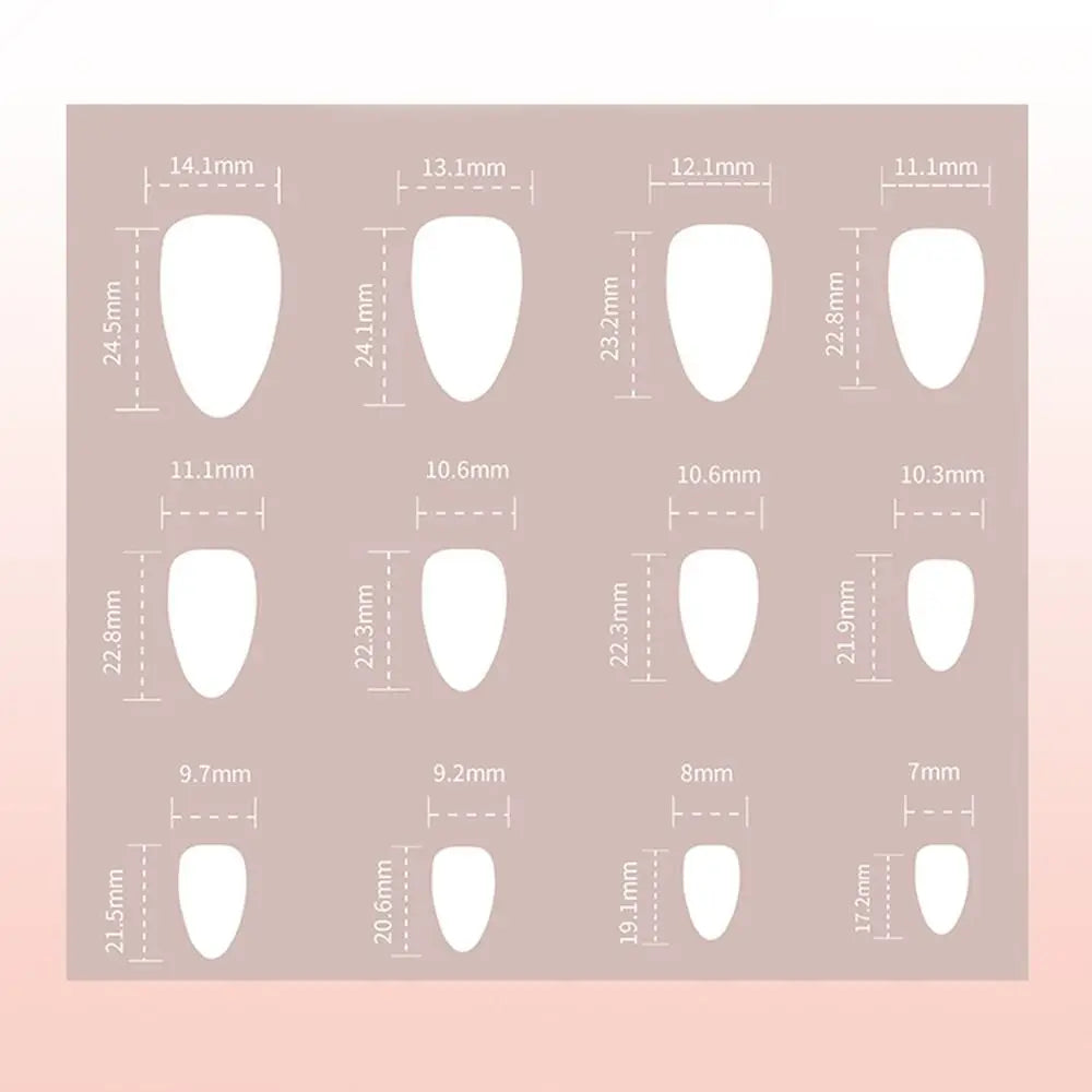 24-Pc Aurora Flower Almond Press-On Nails | French Tip Press-On Nail Set QXL