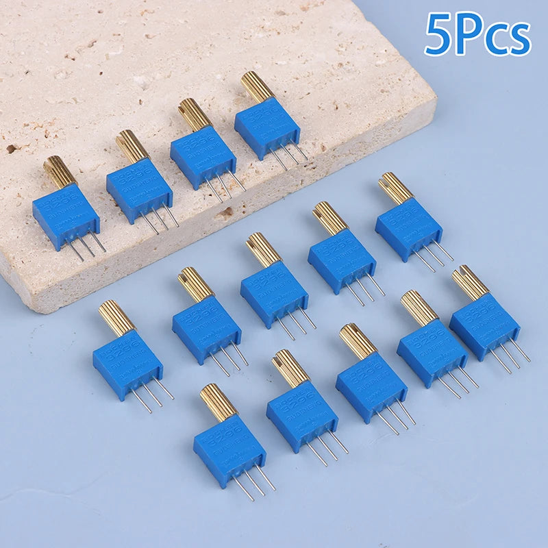 5-Pack 3296W Multi-Turn Trimmer Potentiometer 1K–1M Ohm Trimmer Potentiometer QXL