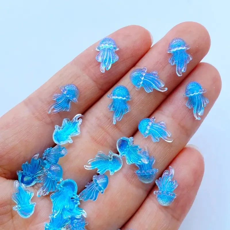 20-Pack 3D Kawaii Jellyfish Flatback Resin Nail Art Charms Nail Art Charms QXL