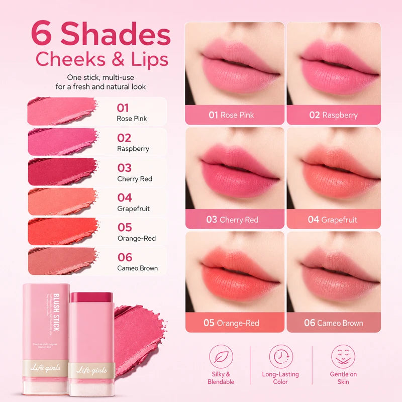 3-in-1 Cream Blush Stick | Cheeks Lips Eyes – Dewy Glow Cream Blush Stick QXL