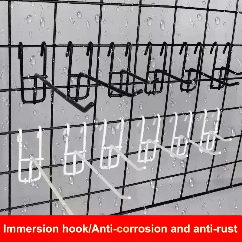 10-Pack Iron Wire Mesh Grid Hooks 3.3mm | 5–20cm Display Wire Grid Hooks QXL