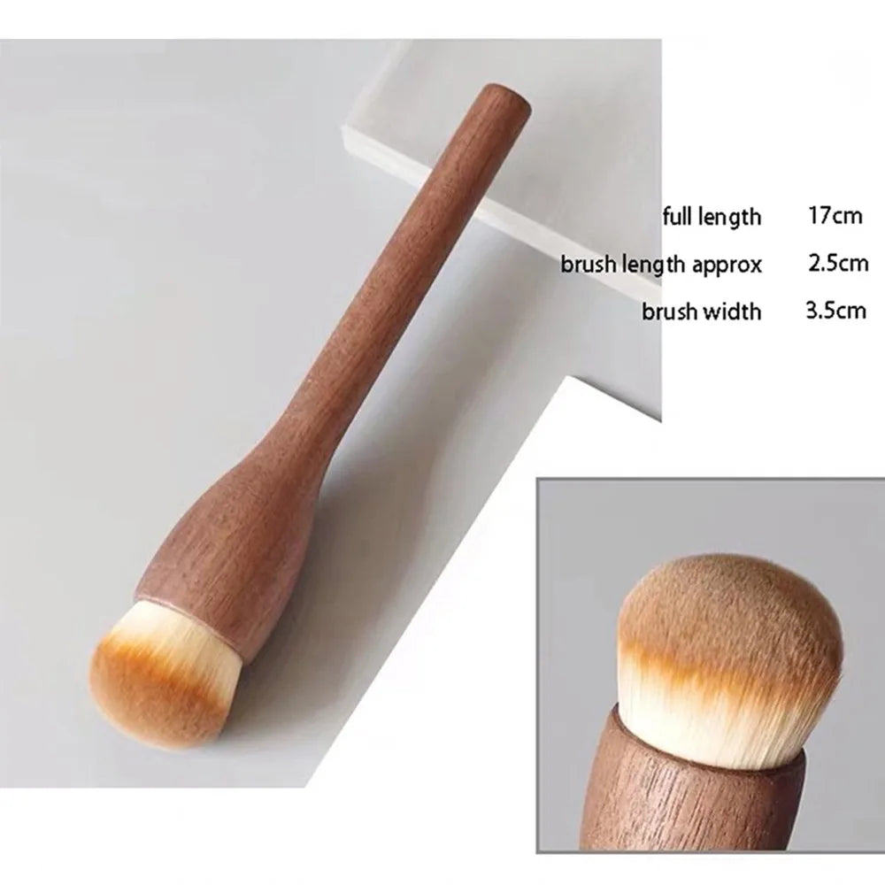 Retro Walnut Wood Handle Makeup Brush | Soft Synthetic Makeup Brush QXL 6