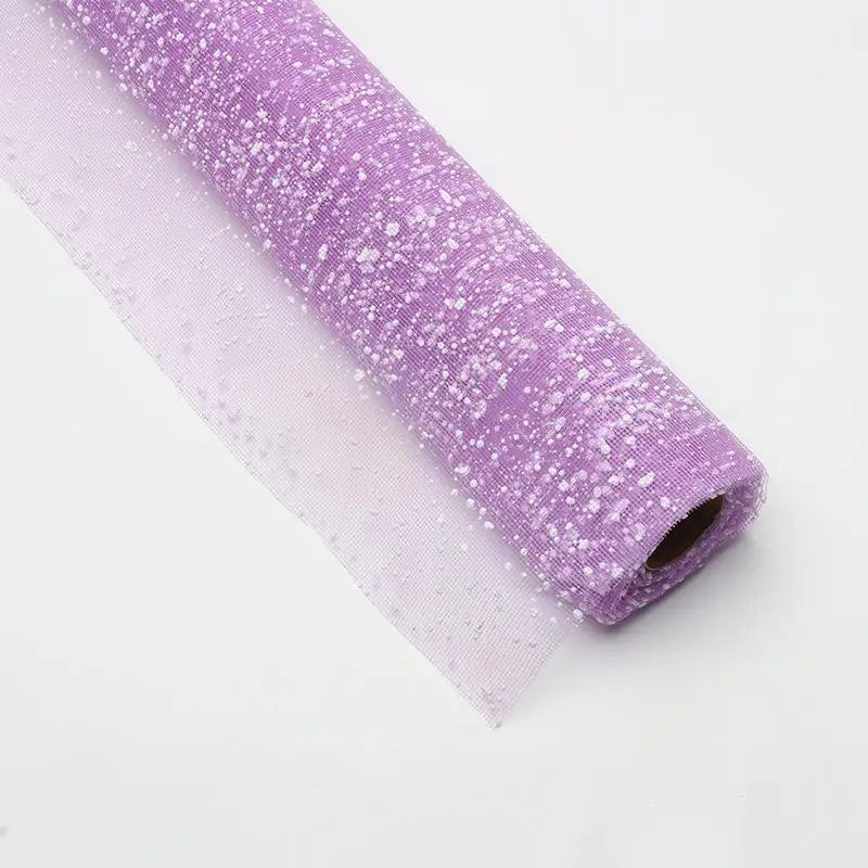 Snow Yarn Mesh Flower Wrapping Gauze | Bouquet Packaging Roll Flower Wrapping Gauze QXL Light purple