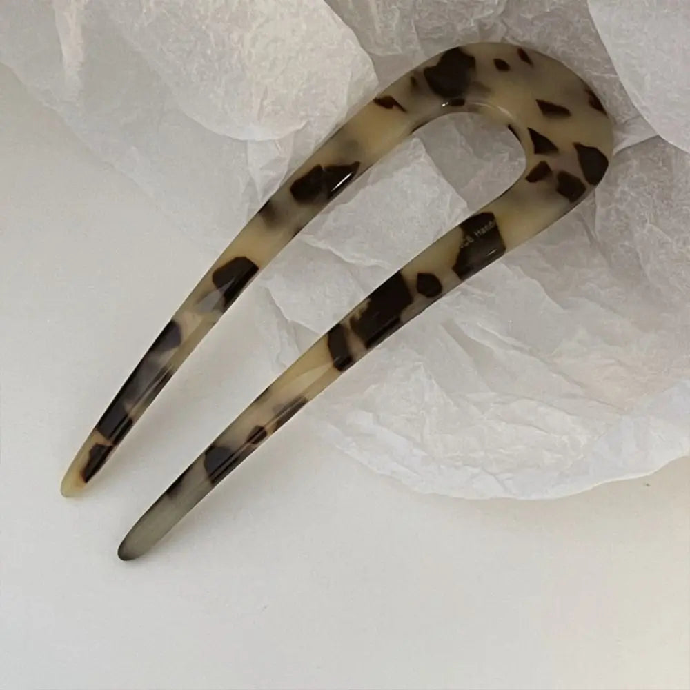 Acetate U-Shaped Hair Stick | Elegant Bun Fork for Women Hair Stick Fork QXL