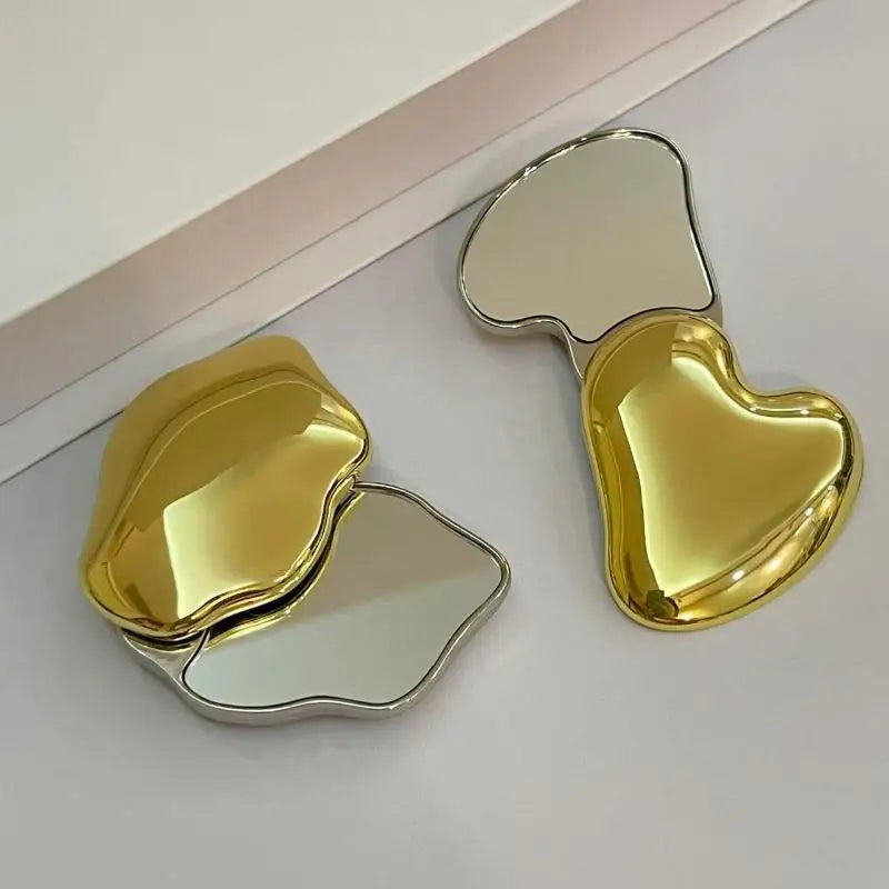 Double-Sided Heart Shape Compact Makeup Mirror | Portable Compact Makeup Mirror QXL