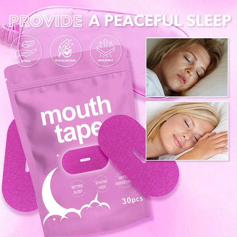 30-Pack Anti-Snoring Mouth Tape | Nose Breathing Sleep Aid Sleep Mouth Tape QXL