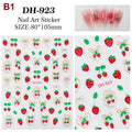 5D Cherry & Strawberry Nail Art Stickers | Self-Adhesive Decals Nail Art Stickers QXL B1