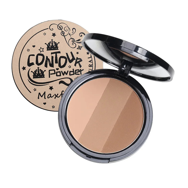 3-Color Contour & Blush Powder Palette | Long-Lasting Face Shading Contour Powder Palette QXL 02