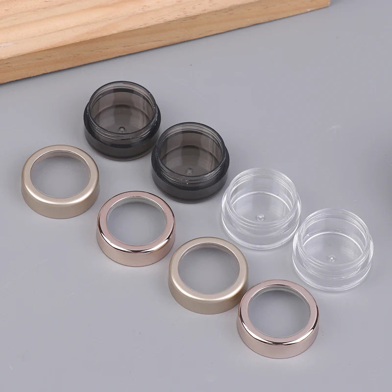 2-Pack 5g Transparent Nail Glitter Jars | ABS Storage Case Nail Glitter Storage Jar QXL