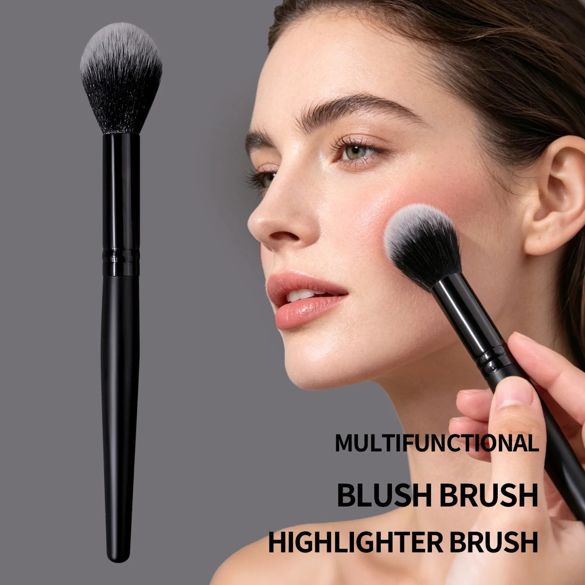 KOSSHOW Blush & Highlighter Brush | Soft Gradient Bristles Makeup Brush QXL black