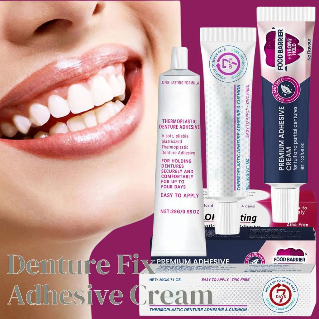 Denture Fix Adhesive Cream – Strong Hold Denture Glue 20g Denture Adhesive Cream QXL