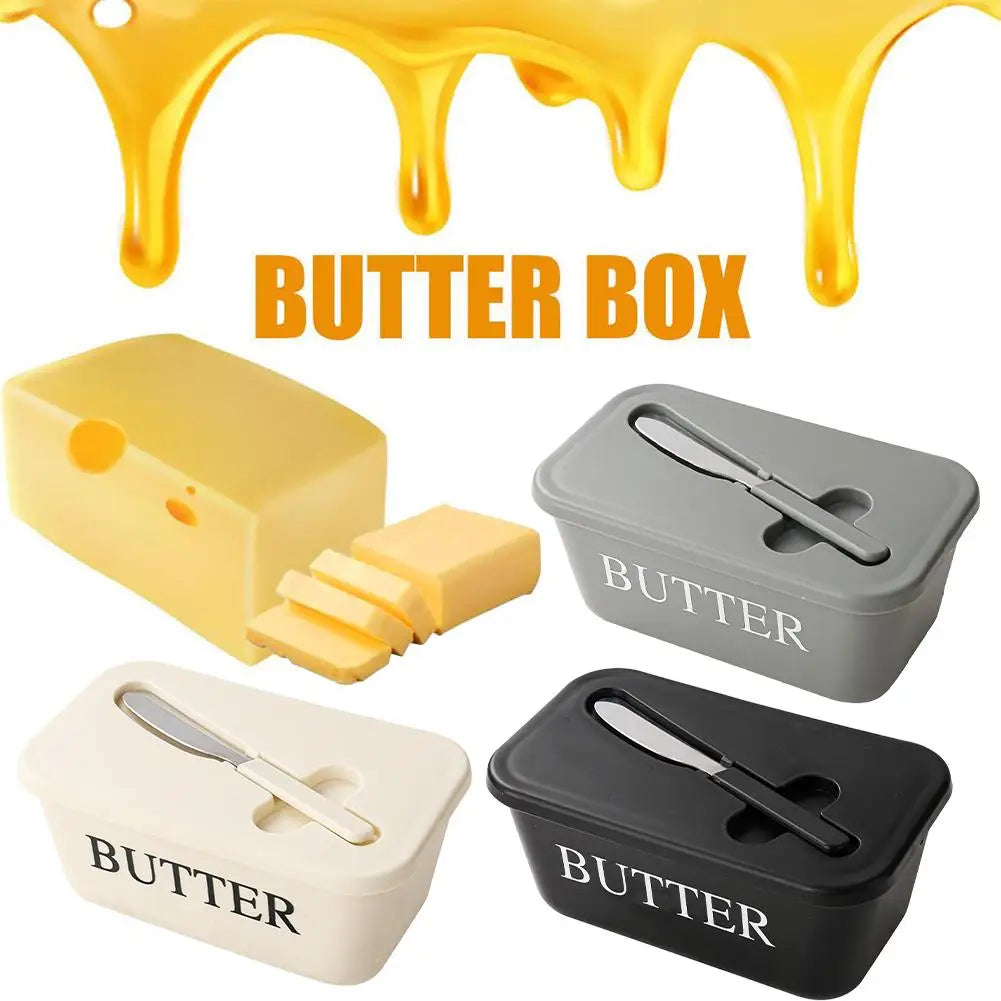 Butter Dish with Lid & Stainless Steel Spreader | Food Storage Butter Dish QXL