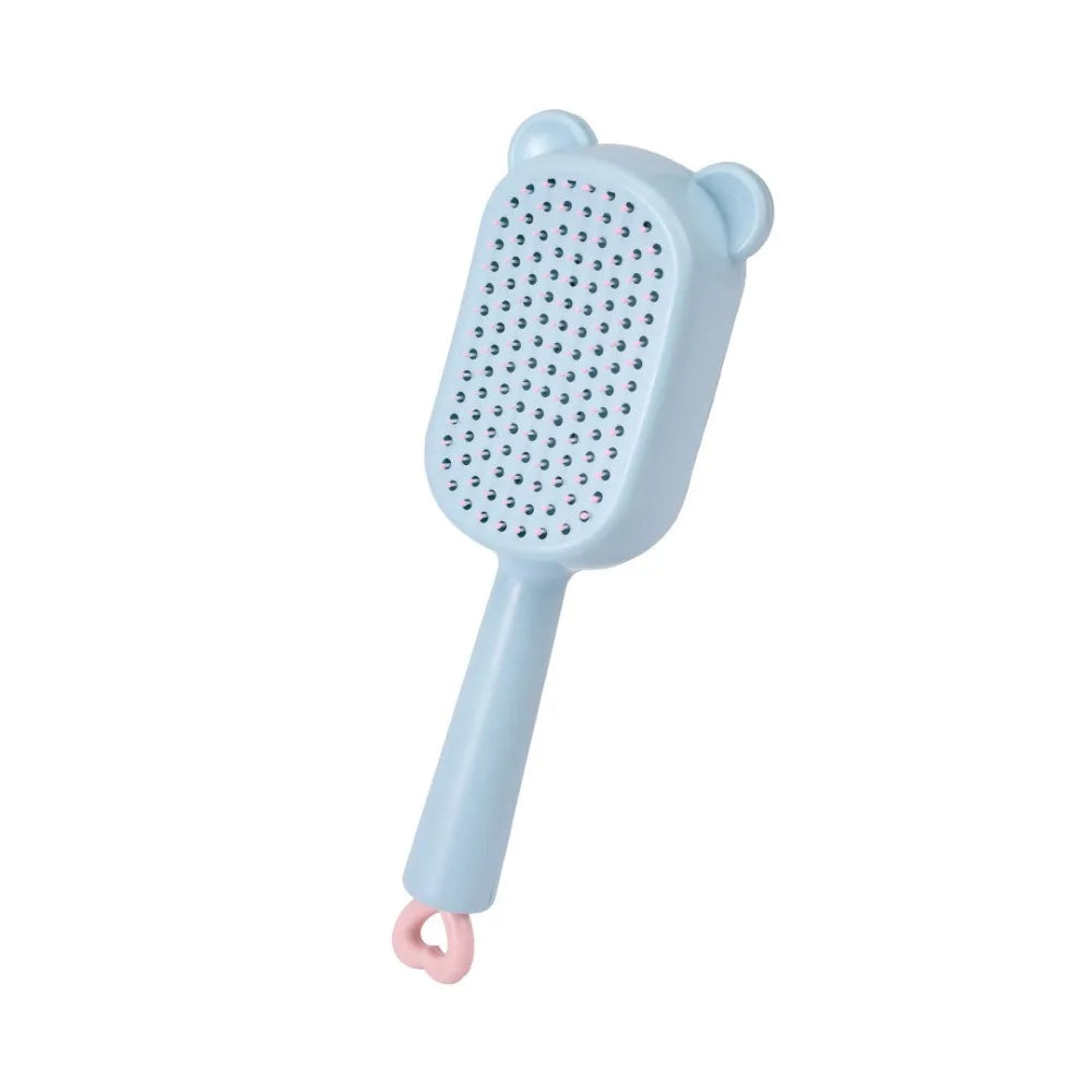Self-Cleaning Retractable Hair Brush | Anti-Static Scalp Massager Scalp Massage Brush QXL Blue