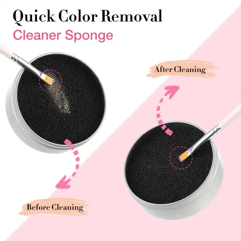Dry Makeup Brush Cleaner Sponge | 3-Sec Color Switch Tool Brush Cleaner Sponge QXL