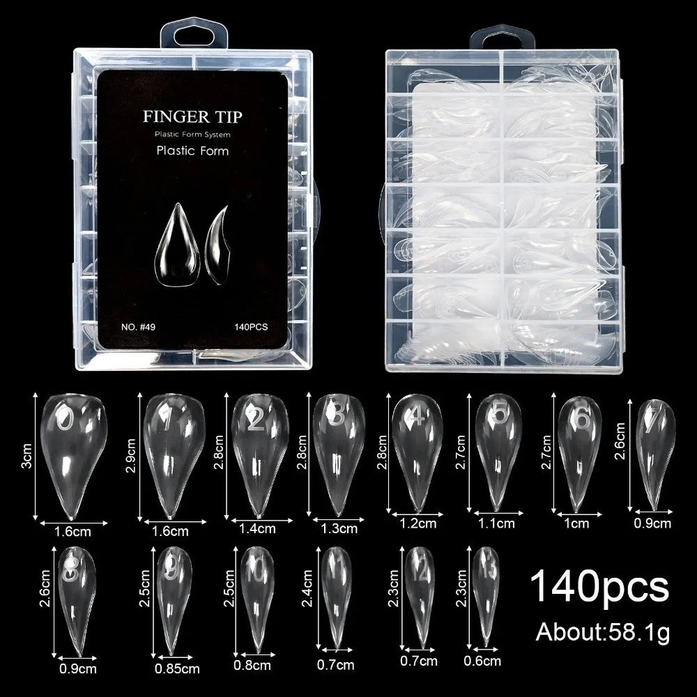 Transparent Dual Gel Nail Extension Forms | 14 Sizes, 70–150 Pc Nail Extension Forms QXL