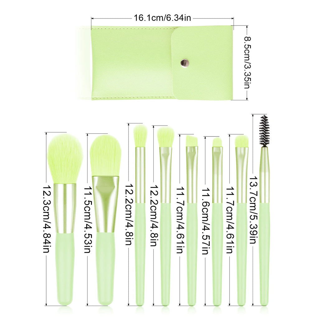 Ronshadow 8-Pc Soft Makeup Brush Set with Storage Bag Makeup Brush Set QXL
